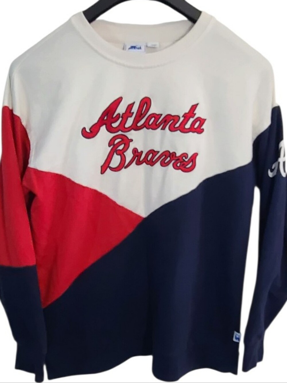 Starter Atlanta Braves Colorblock Crewneck Sweatshirt Size M MLB